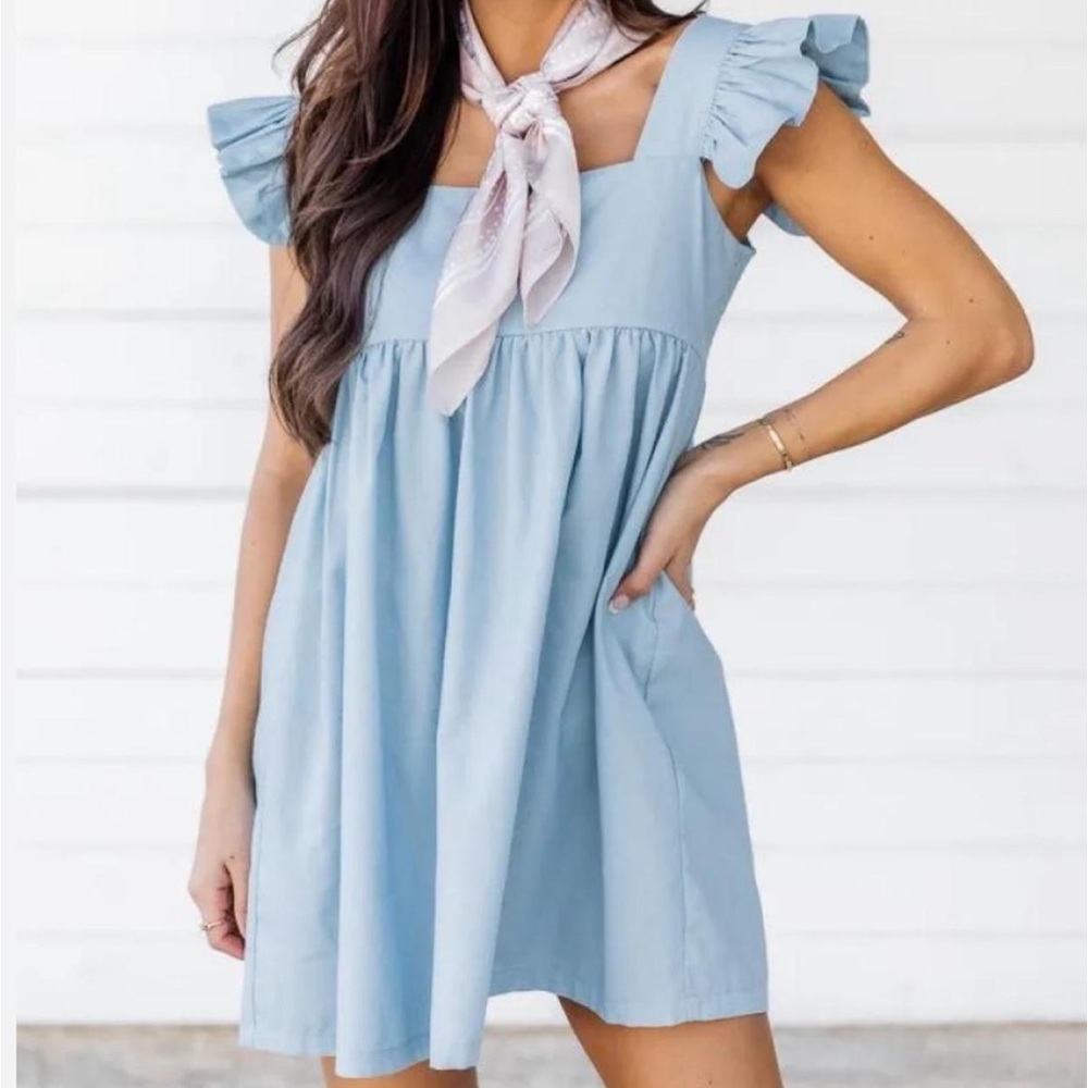 flutter sleeve mini dress